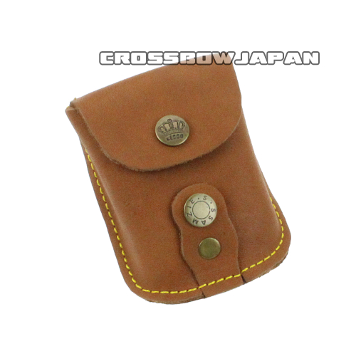 磁石付き スリングショット玉用 合皮ケース ブラウン